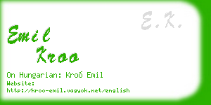 emil kroo business card